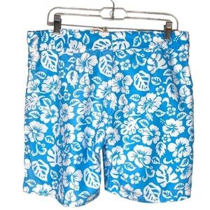 Parke and Ronan Aqua blue Hawaiian swim shorts size 34